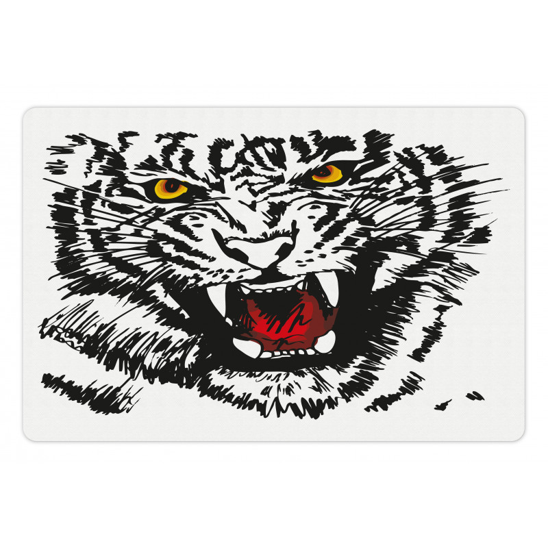 Angry Feline Vivid Eyes Pet Mat