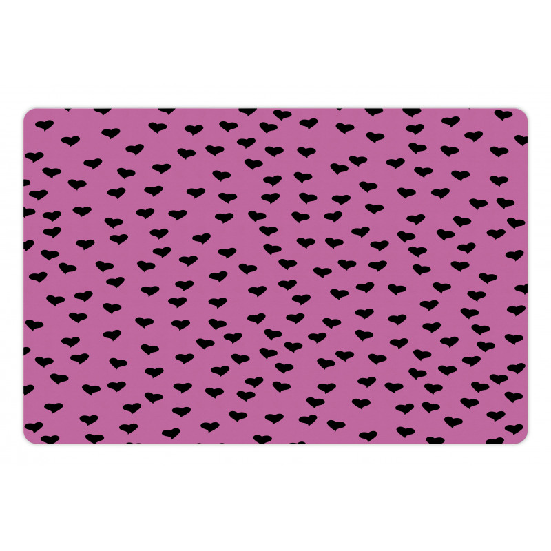 Black Hearts Romantic Pet Mat