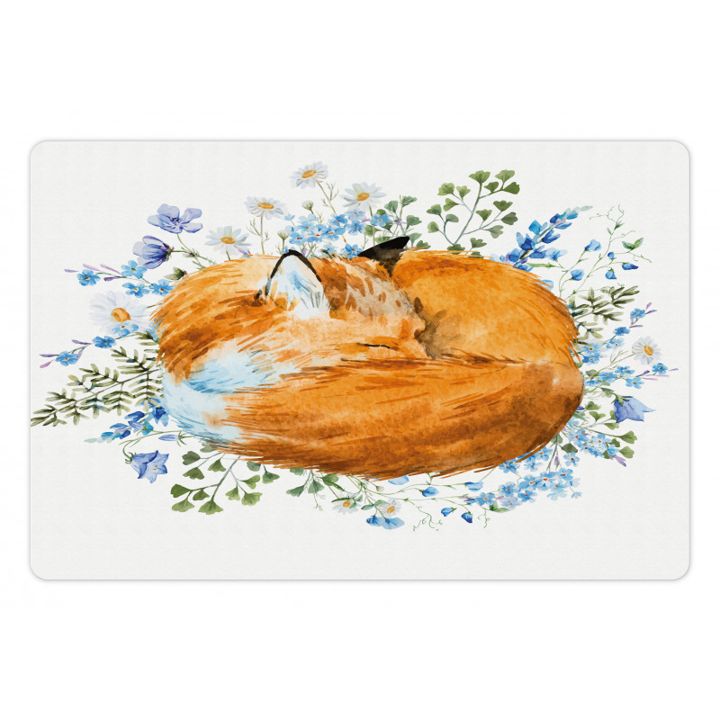 Sleeping Fox Watercolors Pet Mat