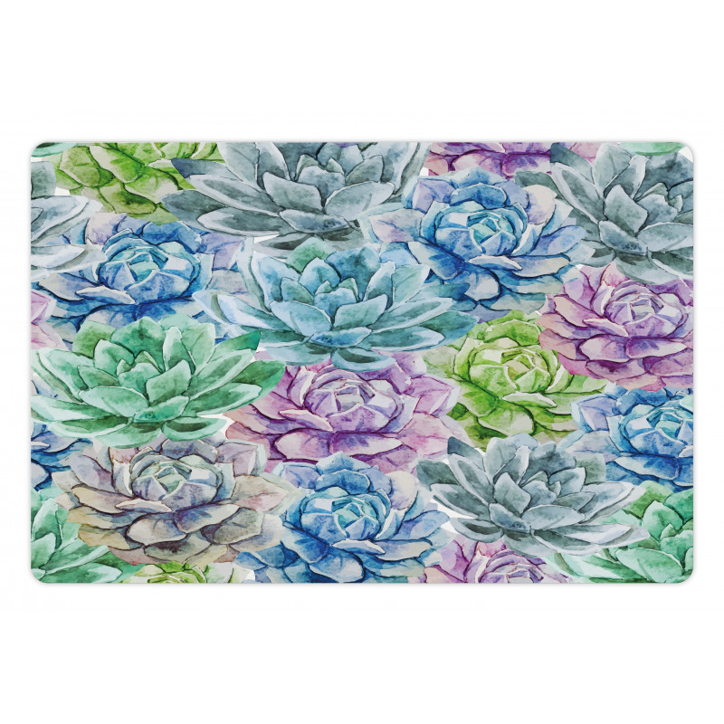 Flowers in Watercolor Pet Mat