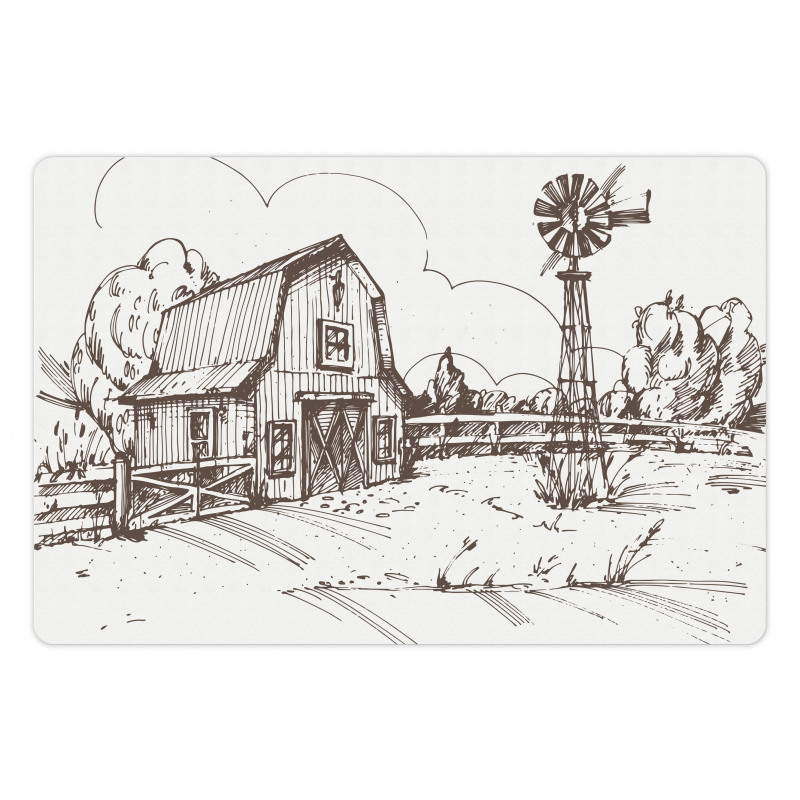 Rustic Farmhouse Barn Pet Mat