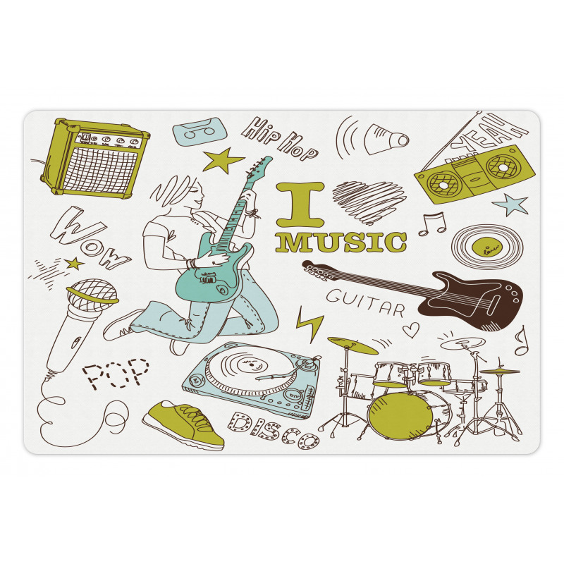 Love Music Sketch Pet Mat