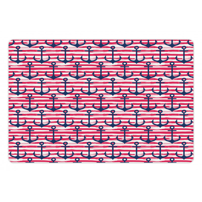 Blue Anchors Pet Mat