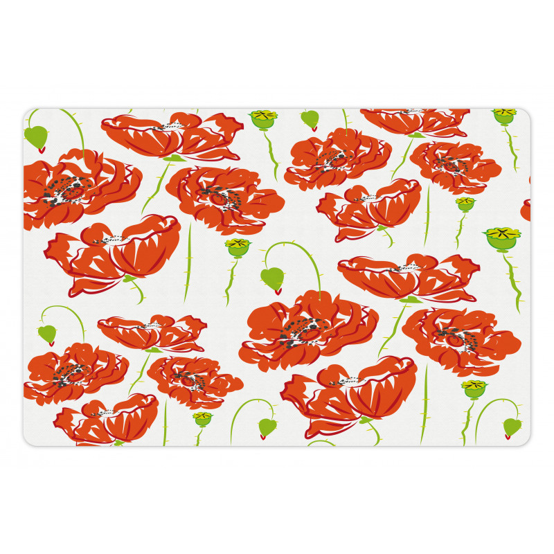 Doodle Poppies Pet Mat