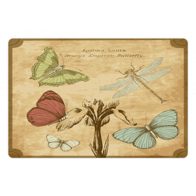 Retro Butterflies Art Pet Mat