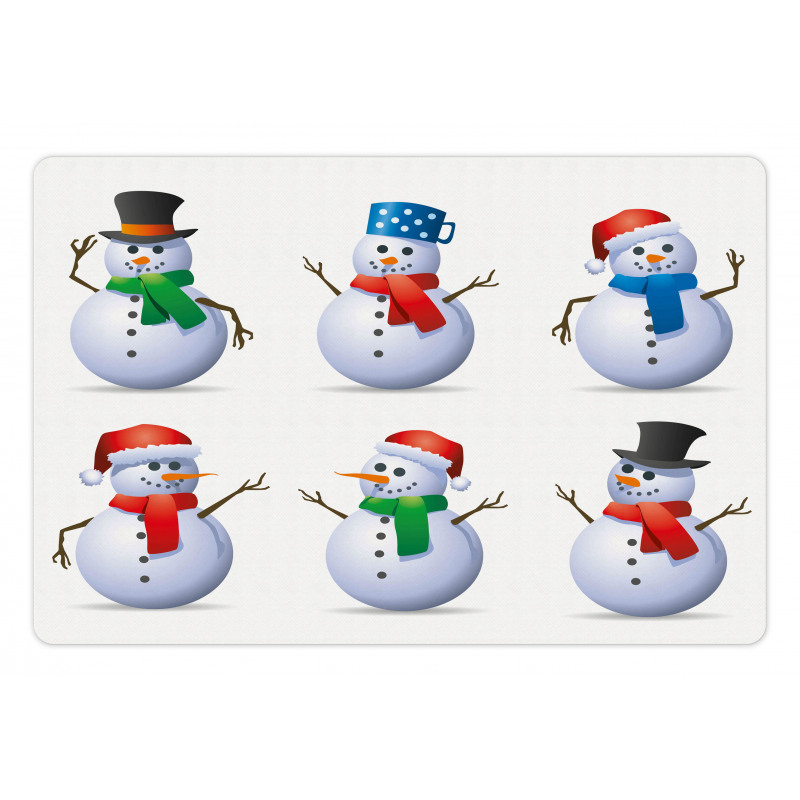 Snowmen with Hats Pet Mat