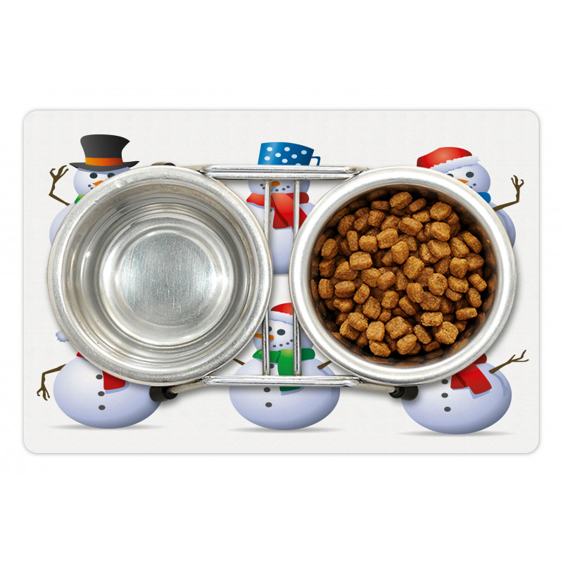 Snowmen with Hats Pet Mat