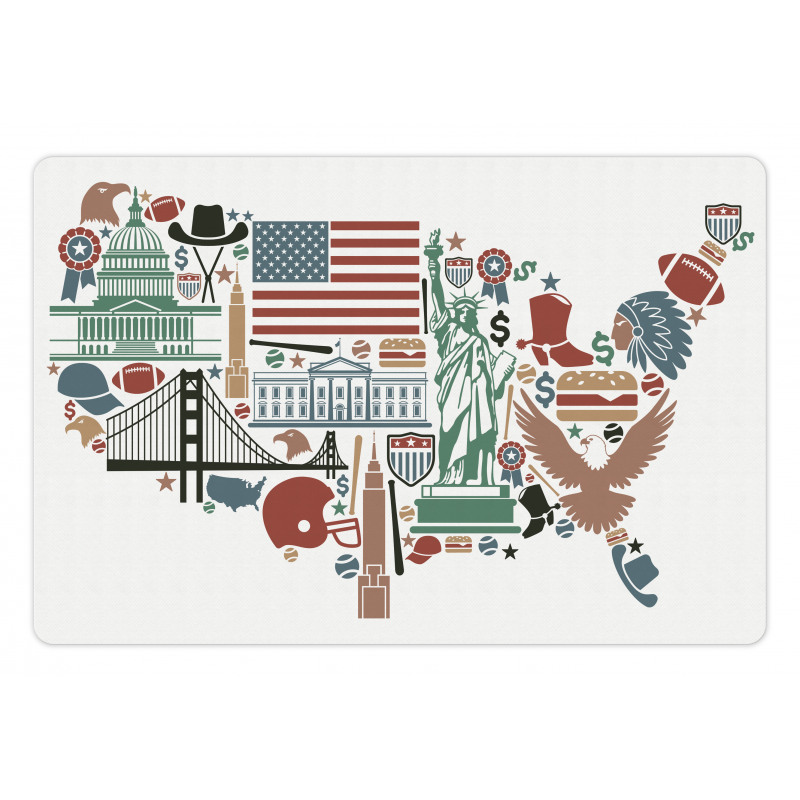 Travel Landmarks USA Flag Pet Mat