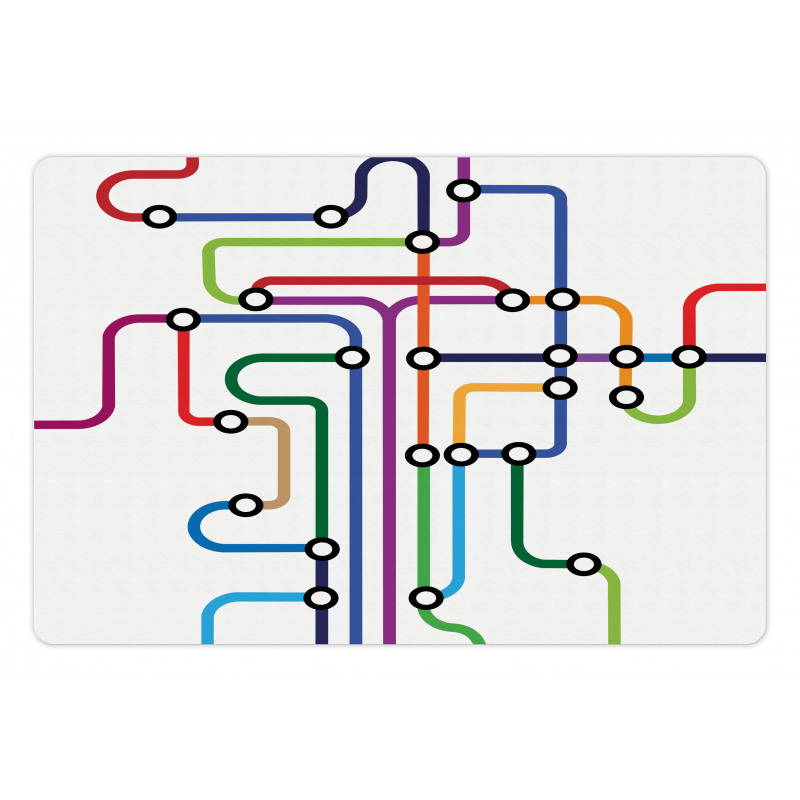 Abstract Colorful Subway Pet Mat