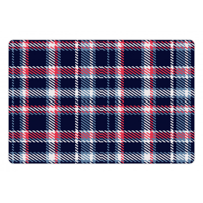 Retro Plaid Mosaic Pet Mat