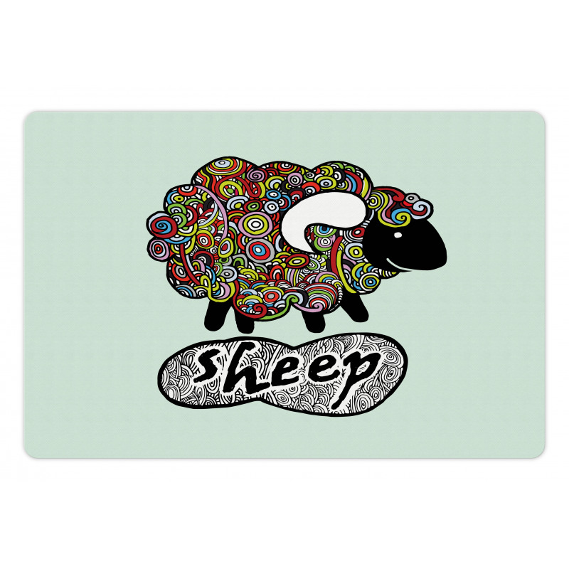 Hipster Doodle Fun Sheep Pet Mat