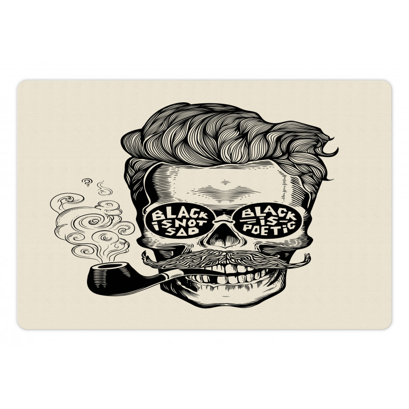 Skull with Pipe Glasses Pet Mat