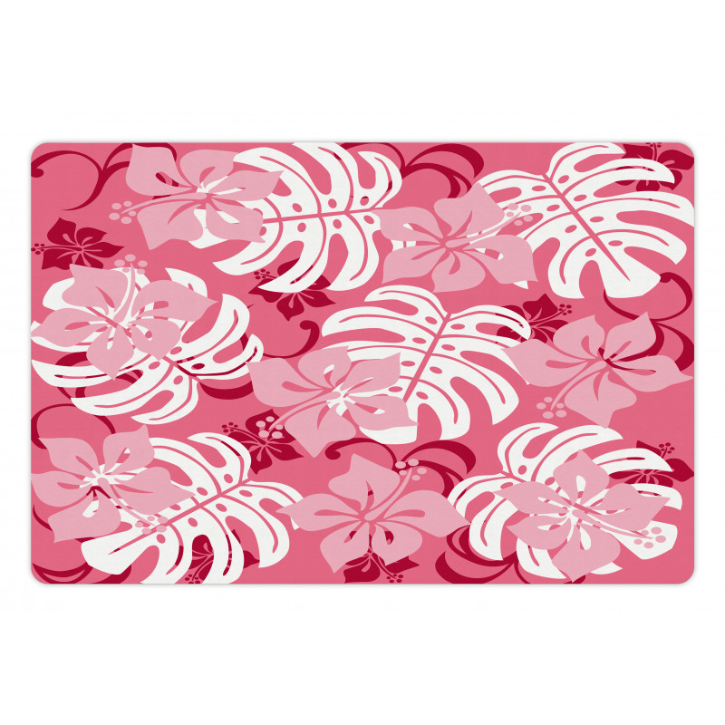 Monstera Leaves Blossoms Pet Mat