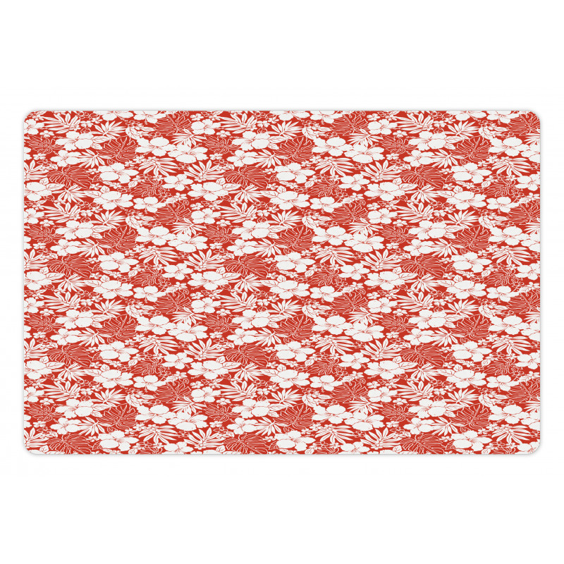 Exotic Lush Flowers Hawaii Pet Mat