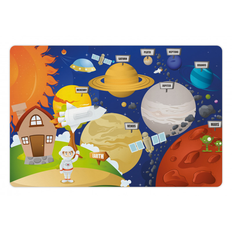 Cartoon Outer Space Pet Mat