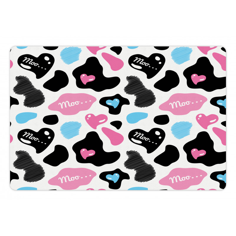 Cow Hide Heart Pet Mat