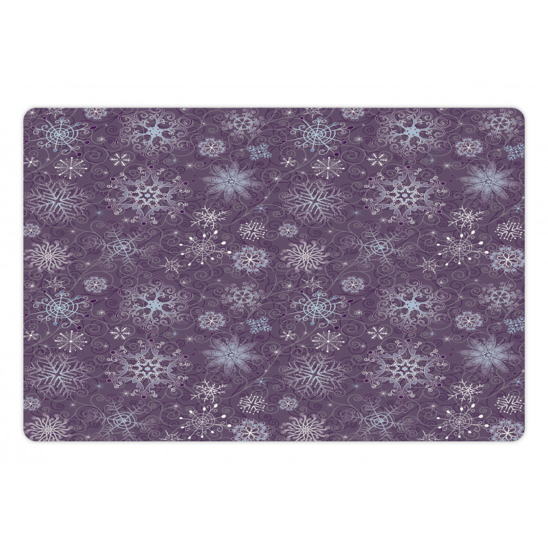 Xmas Snowflakes Floral Pet Mat