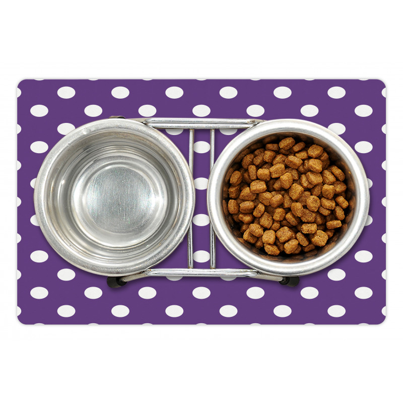 White Polka Dots Retro Pet Mat