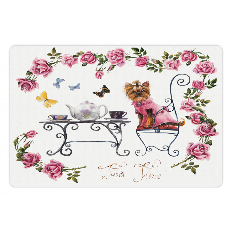 Terrier in Pink Dress Pet Mat