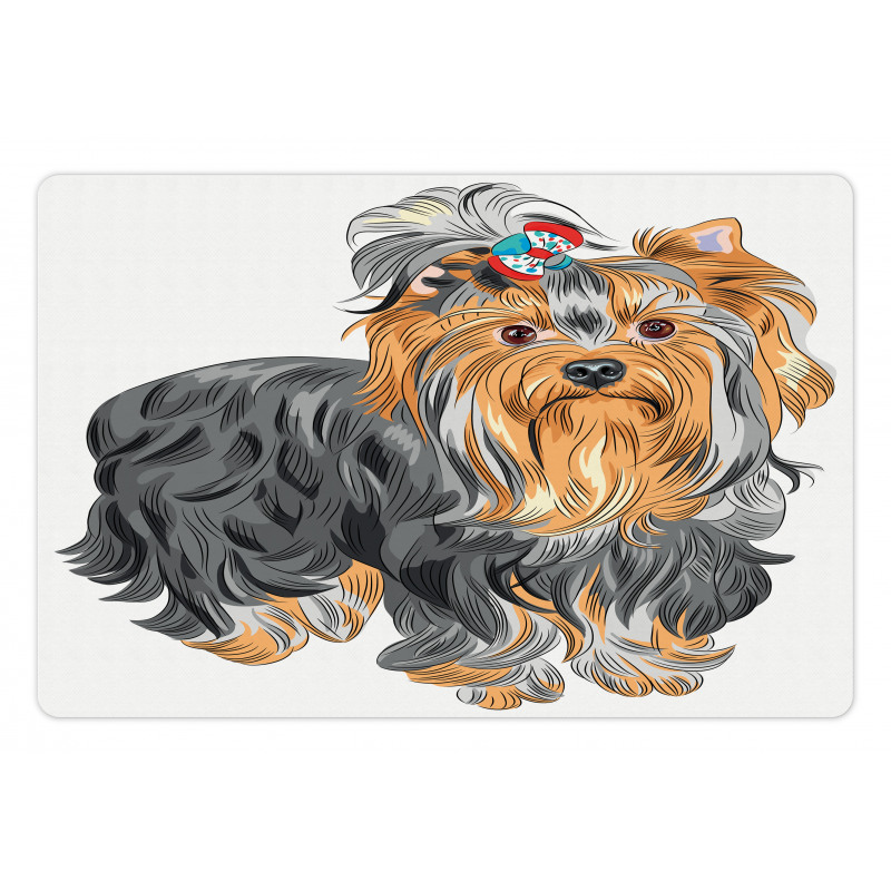 Terrier with Bow Pet Mat