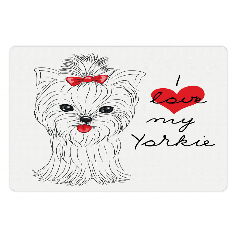 I Love My Yorkie Terrier Pet Mat