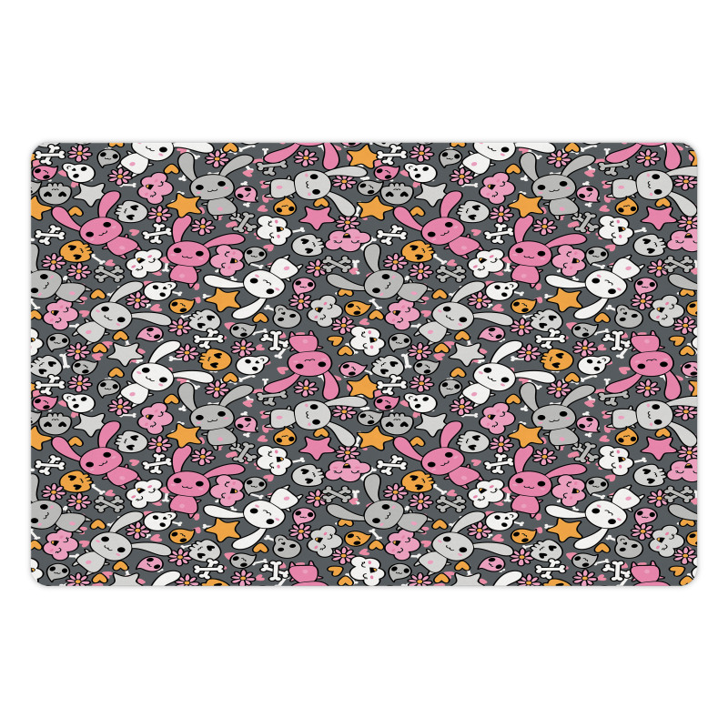 Kawai Bunnies Clouds Pet Mat