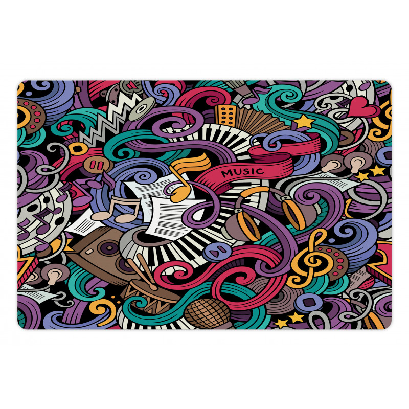 Music Theme Instruments Pet Mat