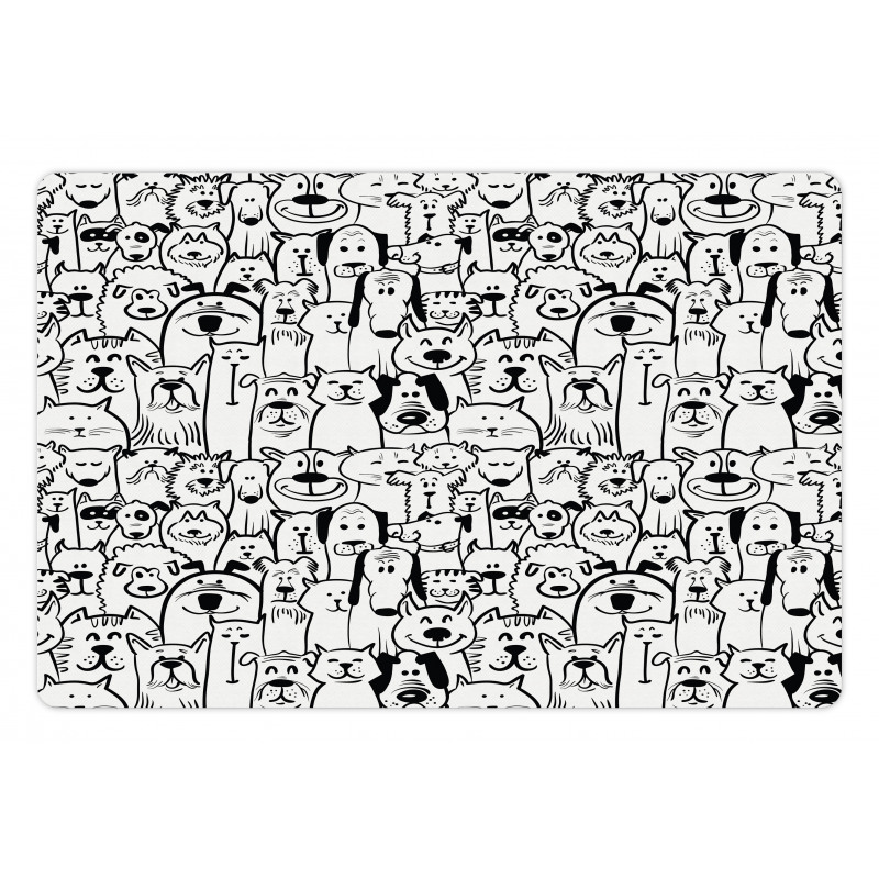 Dogs and Cat Composition Pet Mat