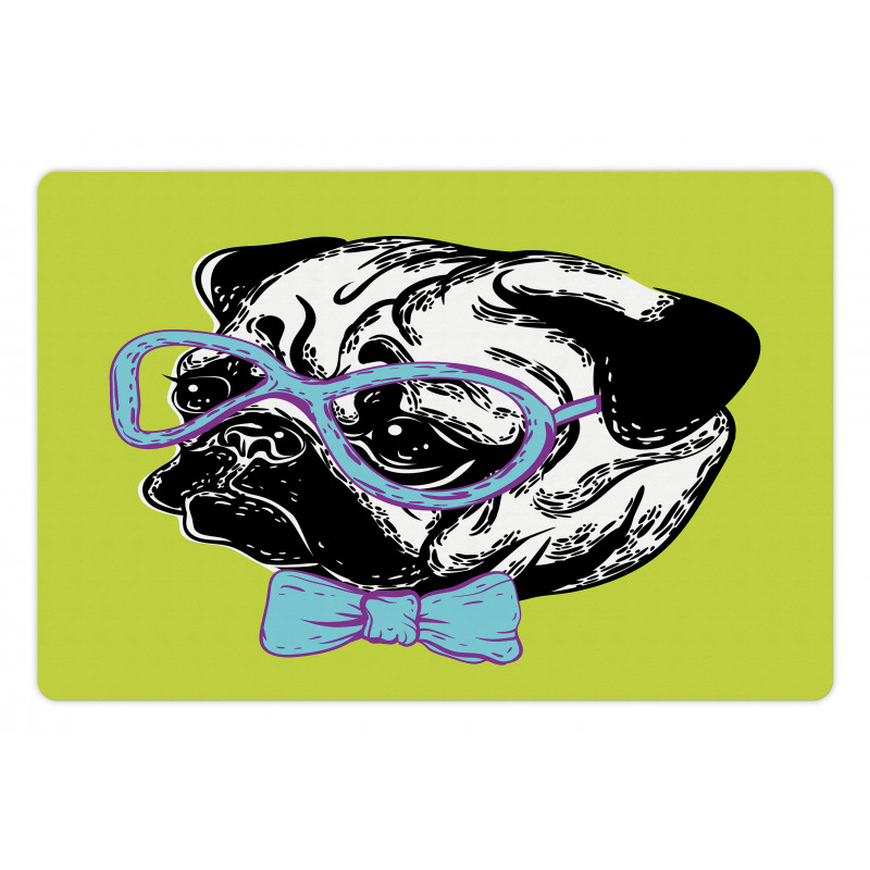 Pug with a Bow Tie Pet Mat