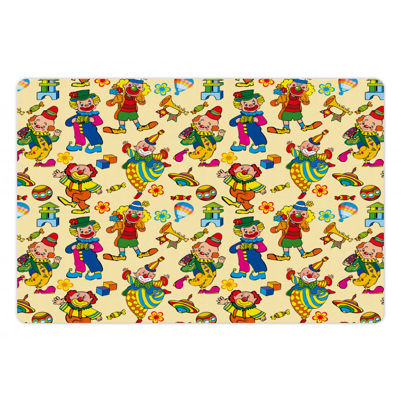 Funny Cartoonish Clowns Pet Mat