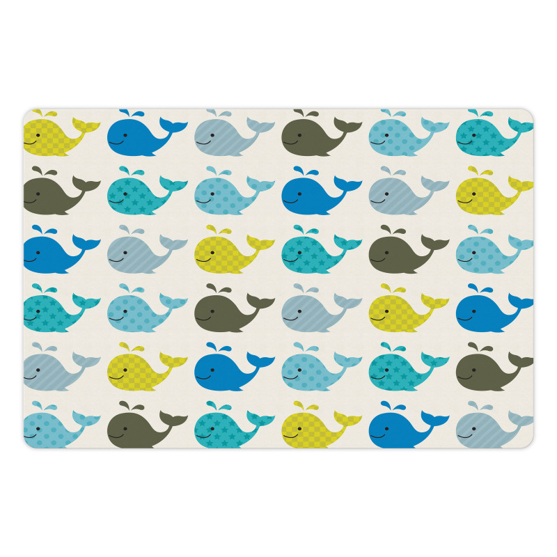 Colorful Whales Animals Pet Mat