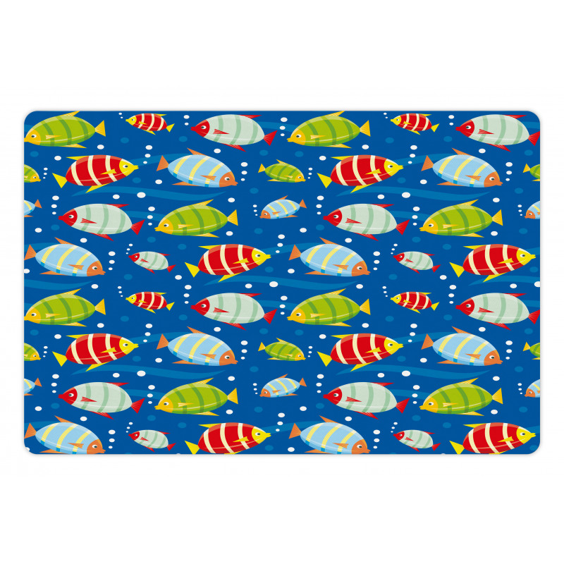 Vibrant Fish Marine Art Pet Mat