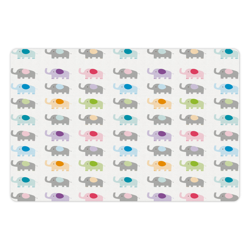 Colorful Fun Elephants Pet Mat