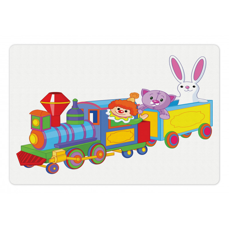 Clown Cat Bunny Train Pet Mat