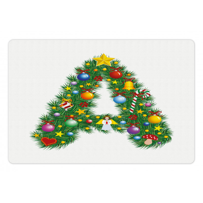 Winter Festivity Font Pet Mat