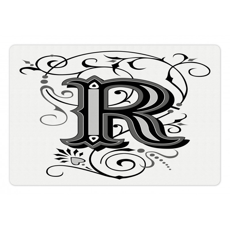 Antique R Typography Pet Mat