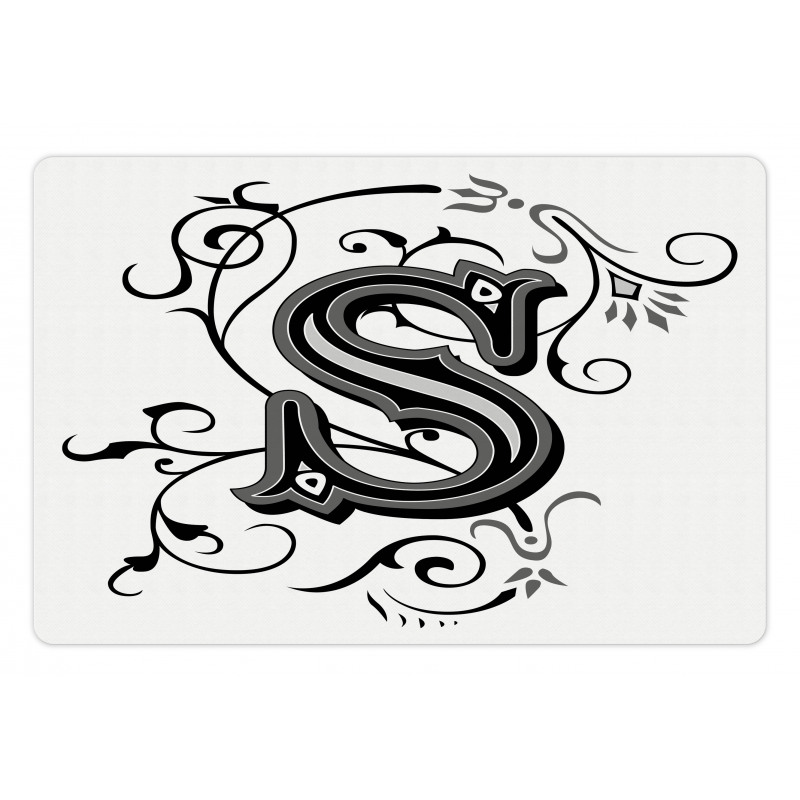 Monochrome Uppercase S Pet Mat