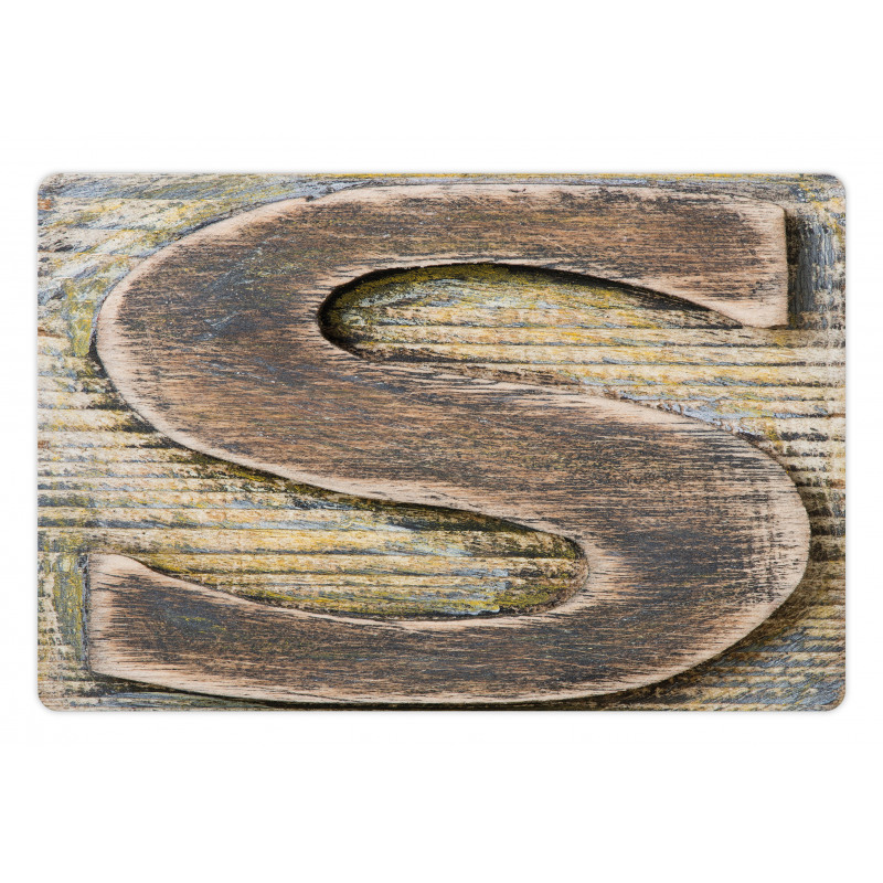 Wooden Block S Font Pet Mat