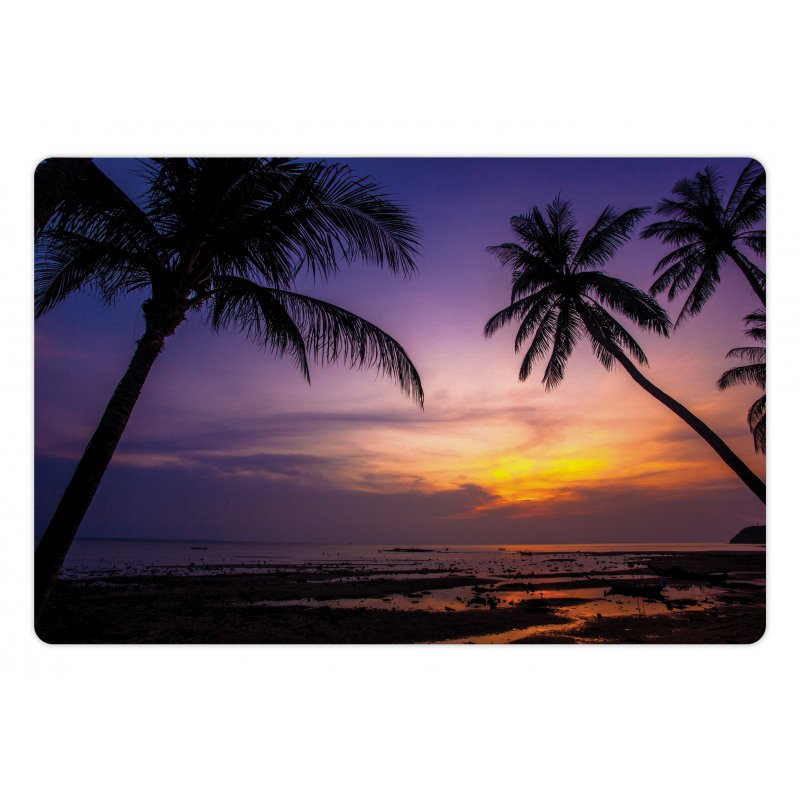 Vivid Twilight Palm Trees Pet Mat