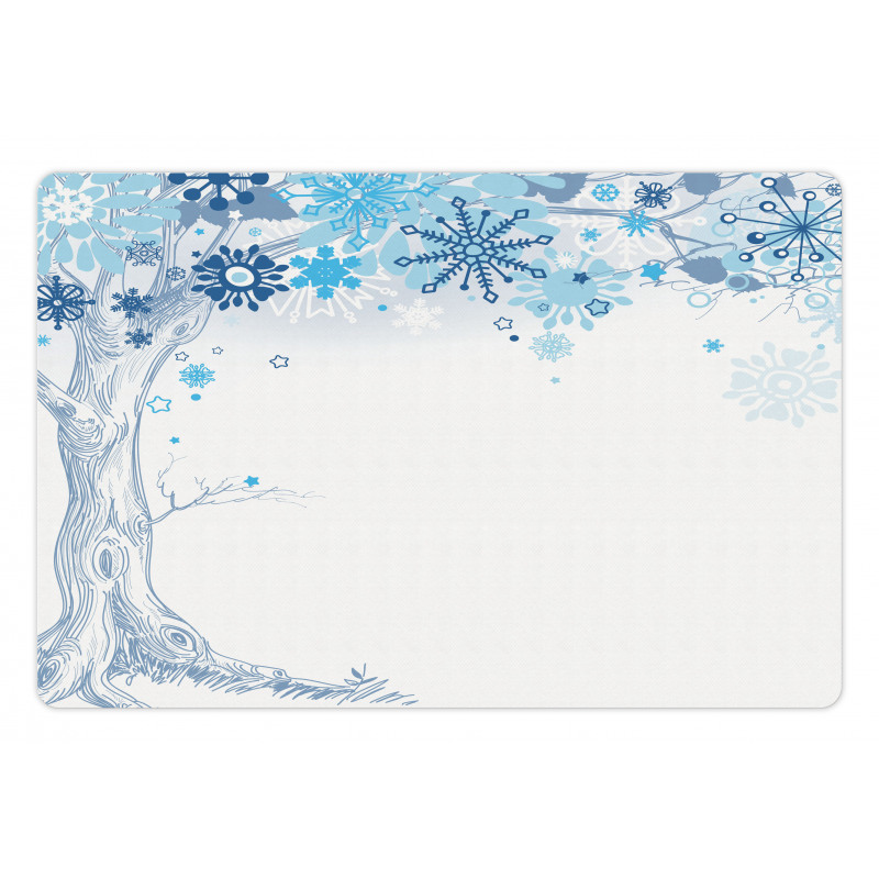 Abstract Tree Snowflakes Pet Mat