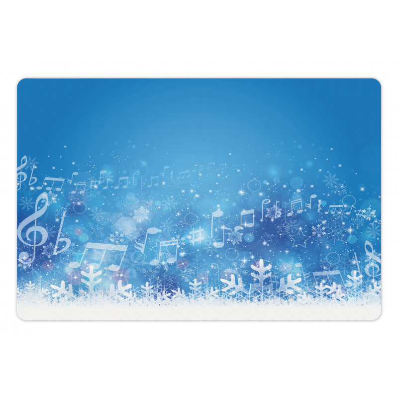 Music Notes Snowflakes Pet Mat