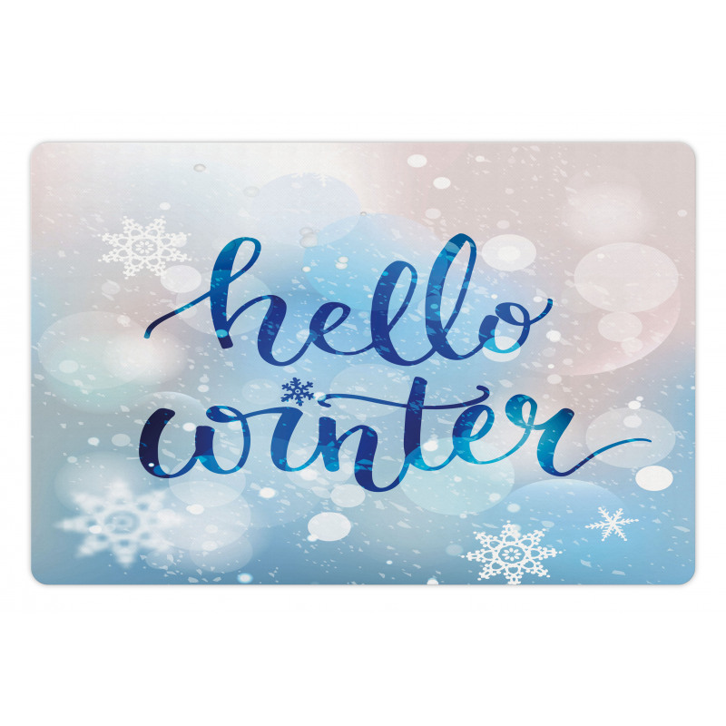 Hello Winter Words Snow Pet Mat