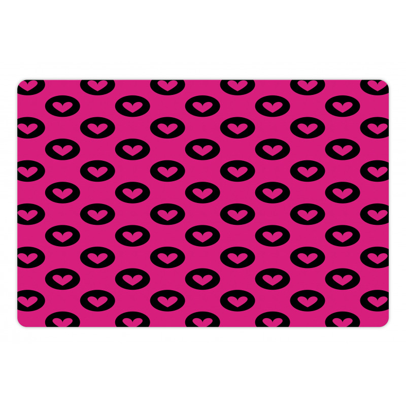 Hearts Big Black Spots Pet Mat