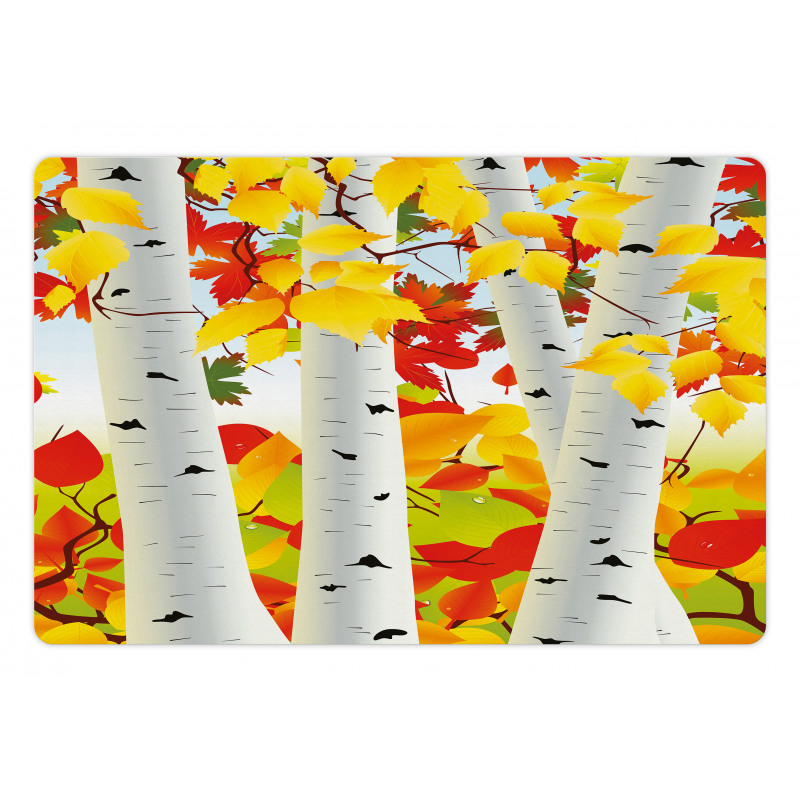 Autumn Scene with Leaves Pet Mat