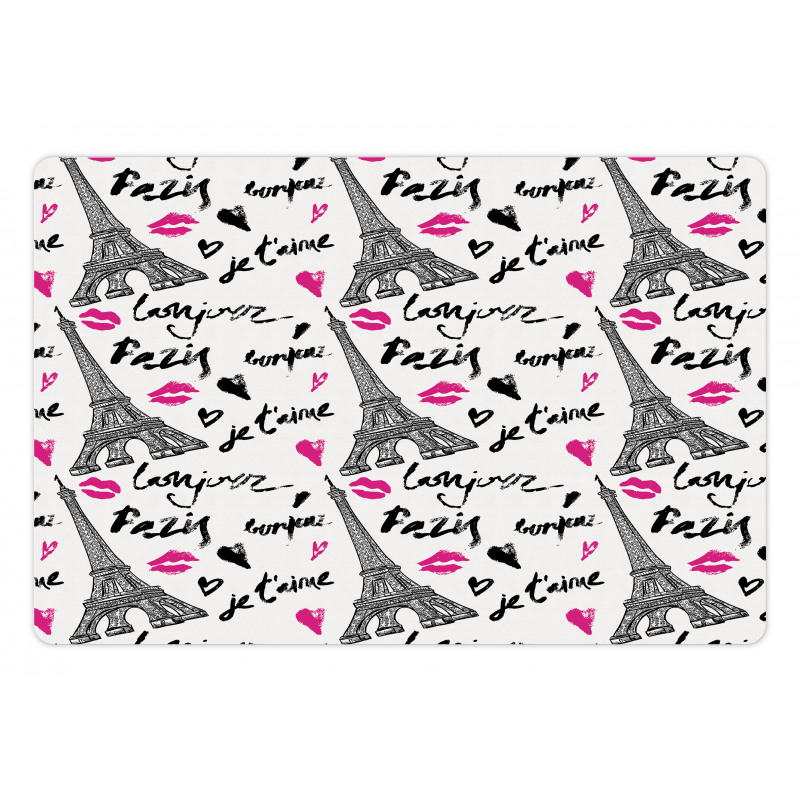 Pink Kiss Eiffel Love Pet Mat