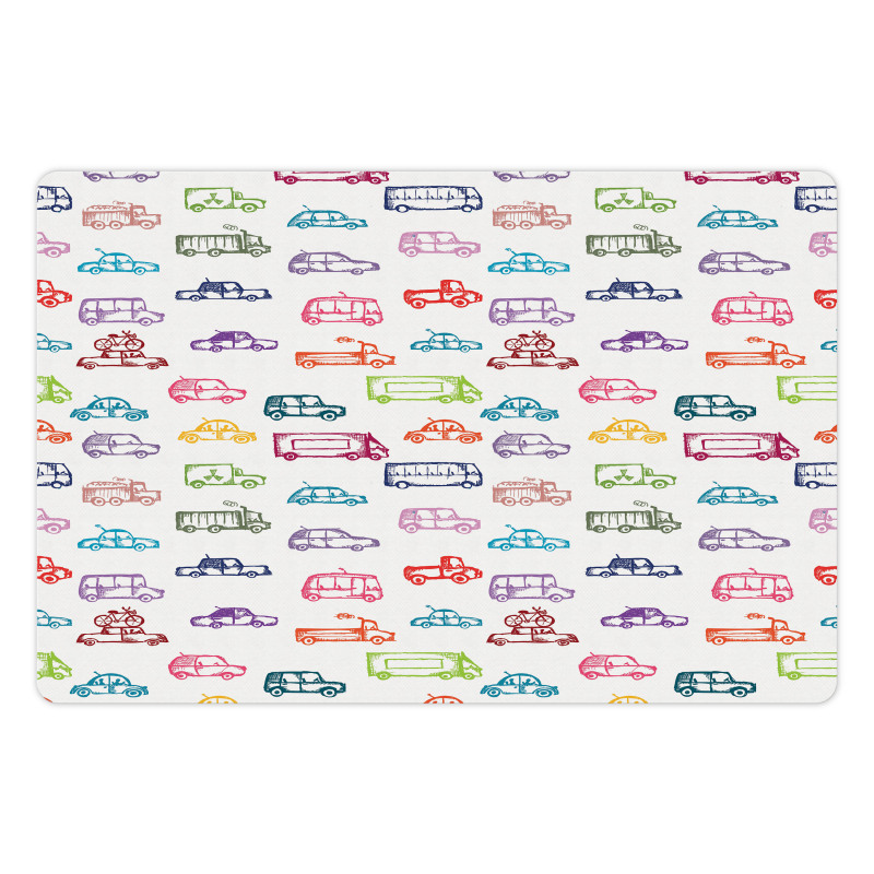 Various Vehicles Bus Truck Pet Mat