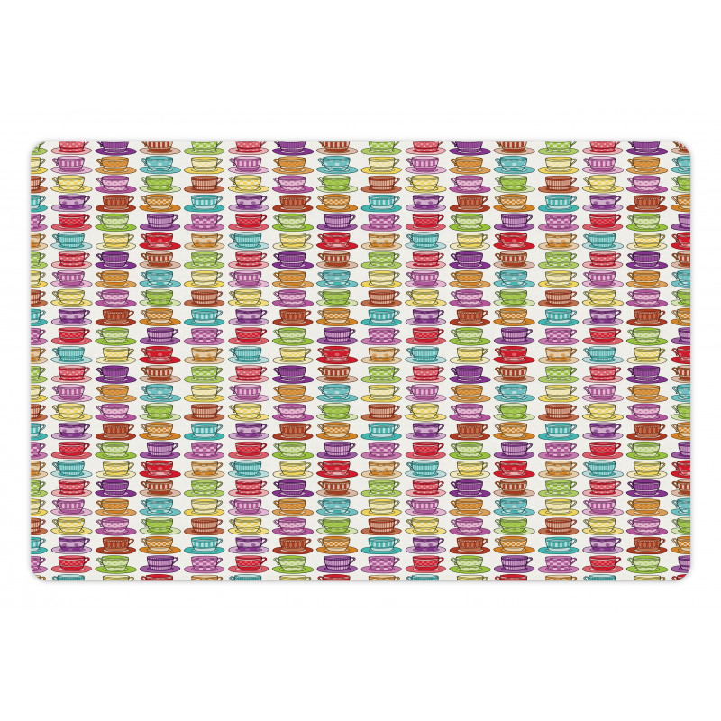 Colorful Cup Design Pet Mat