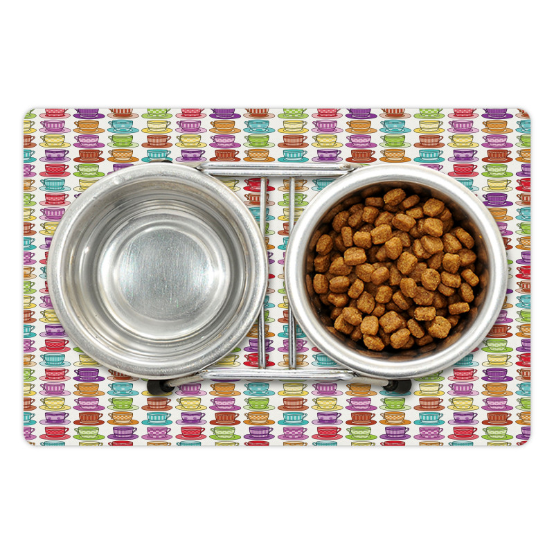 Colorful Cup Design Pet Mat