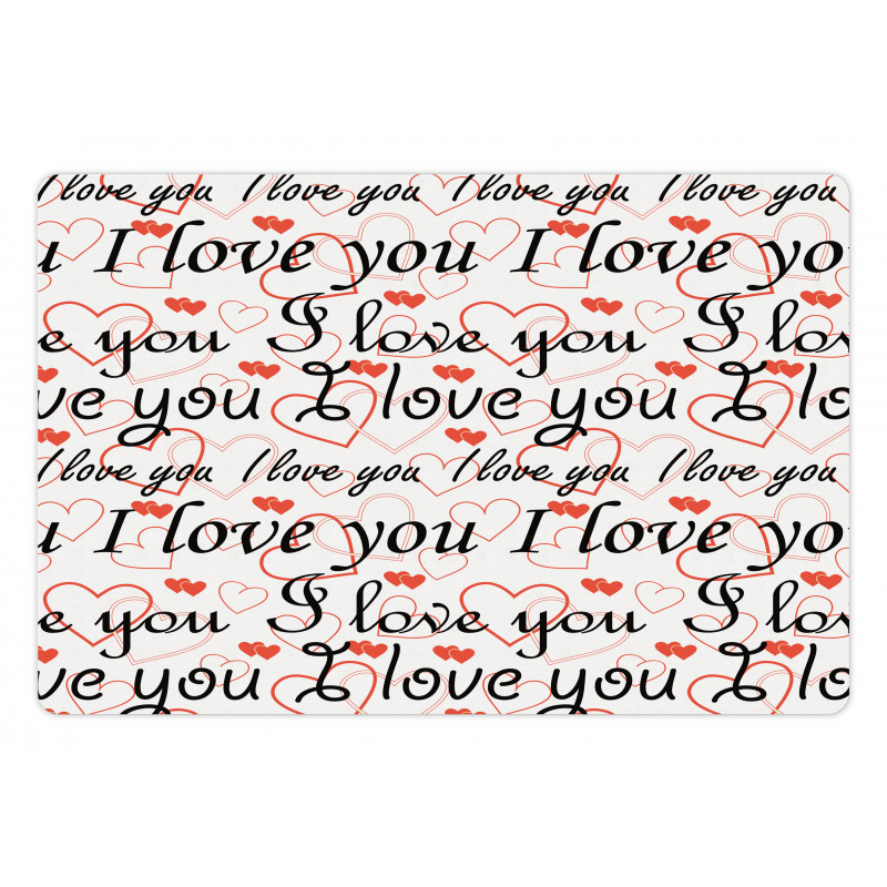 Calligraphy Hearts Pet Mat