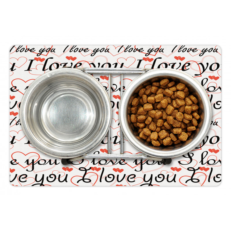 Calligraphy Hearts Pet Mat